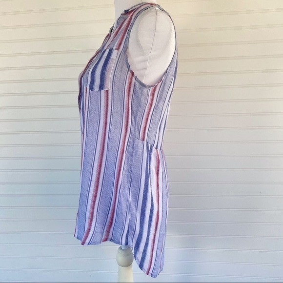 Fred David striped Sleeveless Shirt Size Small - Picture 4 of 10